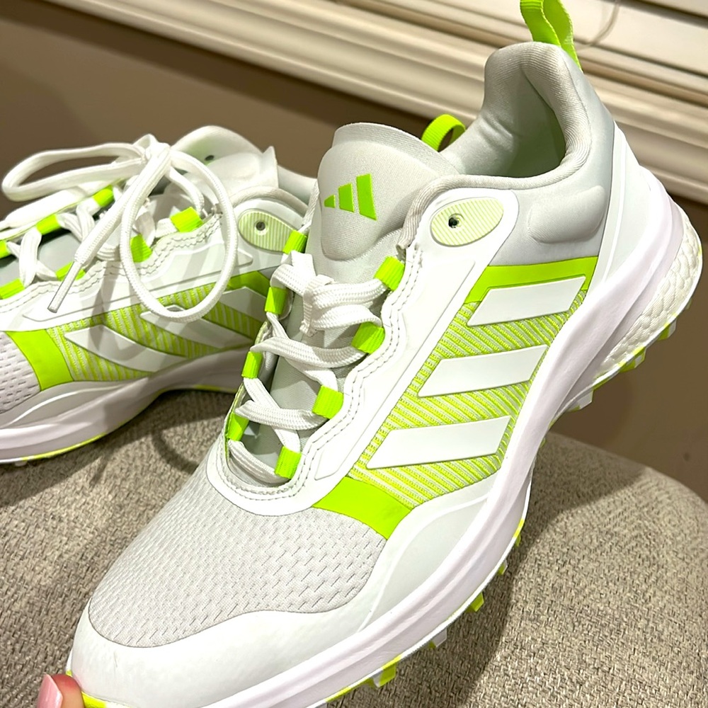 NEW adidas Womens Zoysia Golf Shoes - Cloud White/Cloud White/Lucid Lemon